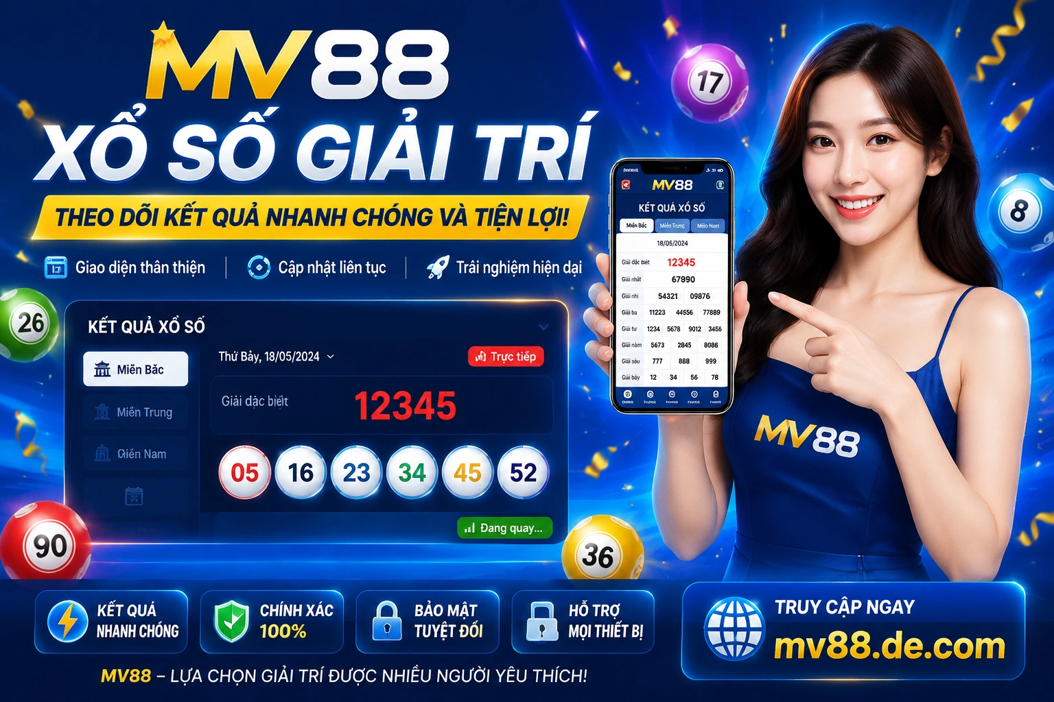 MV88 giao diện mobile app và truy cập trên điện thoại