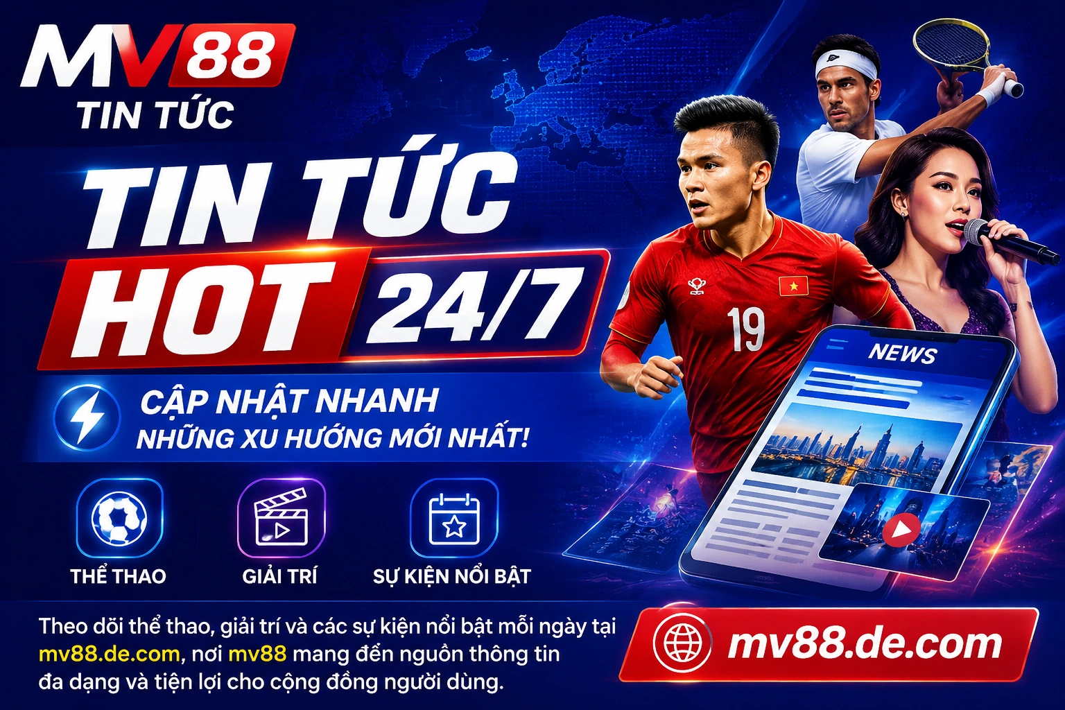 MV88 khu trải nghiệm người chơi và bố cục trang chủ
